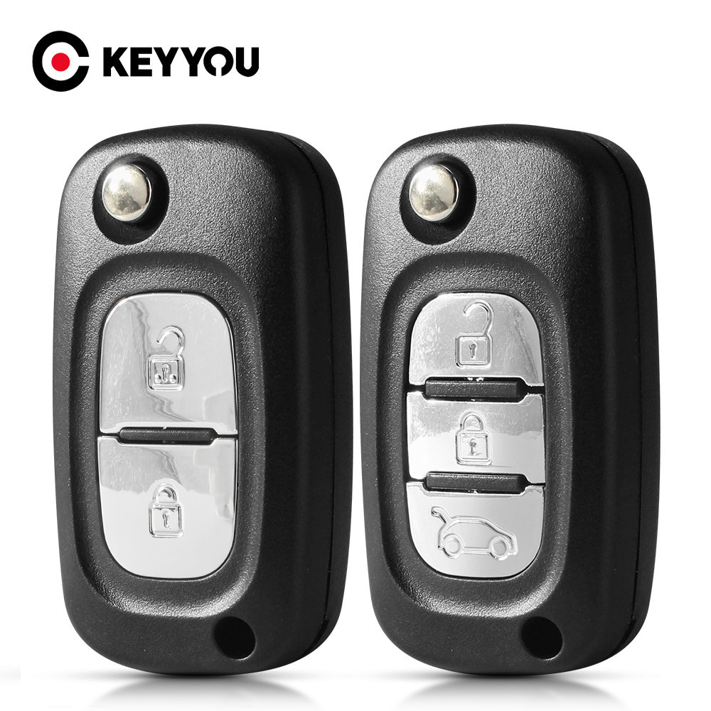 Chave Automática Flip Remote Car Shell 2/3 Botões Para Renault Fluence Clio Megane Kangoo Modus NE73/VA2/HU83 Blade