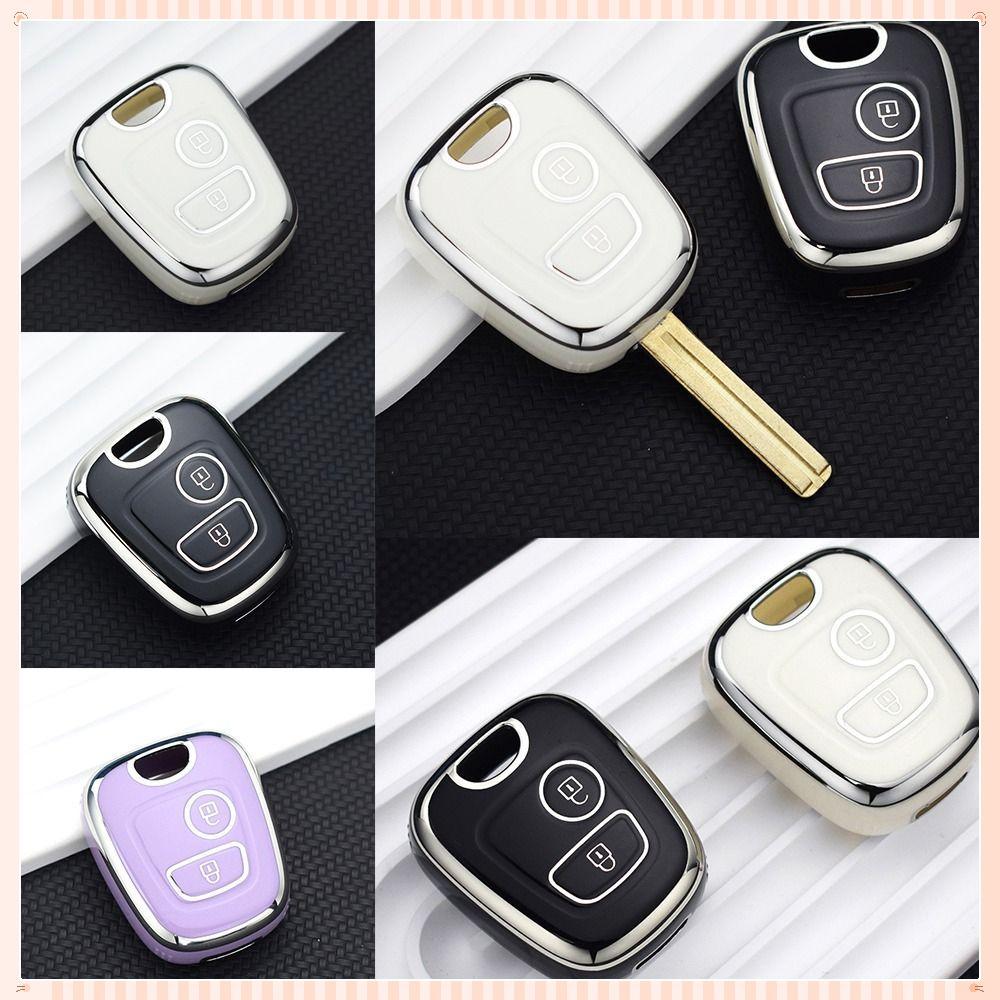 Car Remote Key , Capa Protetora De Chave TPU , Para Carro Citroen C1 C4 Peugeot 106 107 206 207 306 307 Acessórios