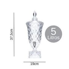 Suqueira Dispenser De Cristal Diamond Transparente Lyor 4.9L