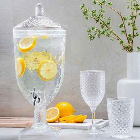 Suqeuira 4,5L Diamond Acrilico Cristal Jarra com torneira