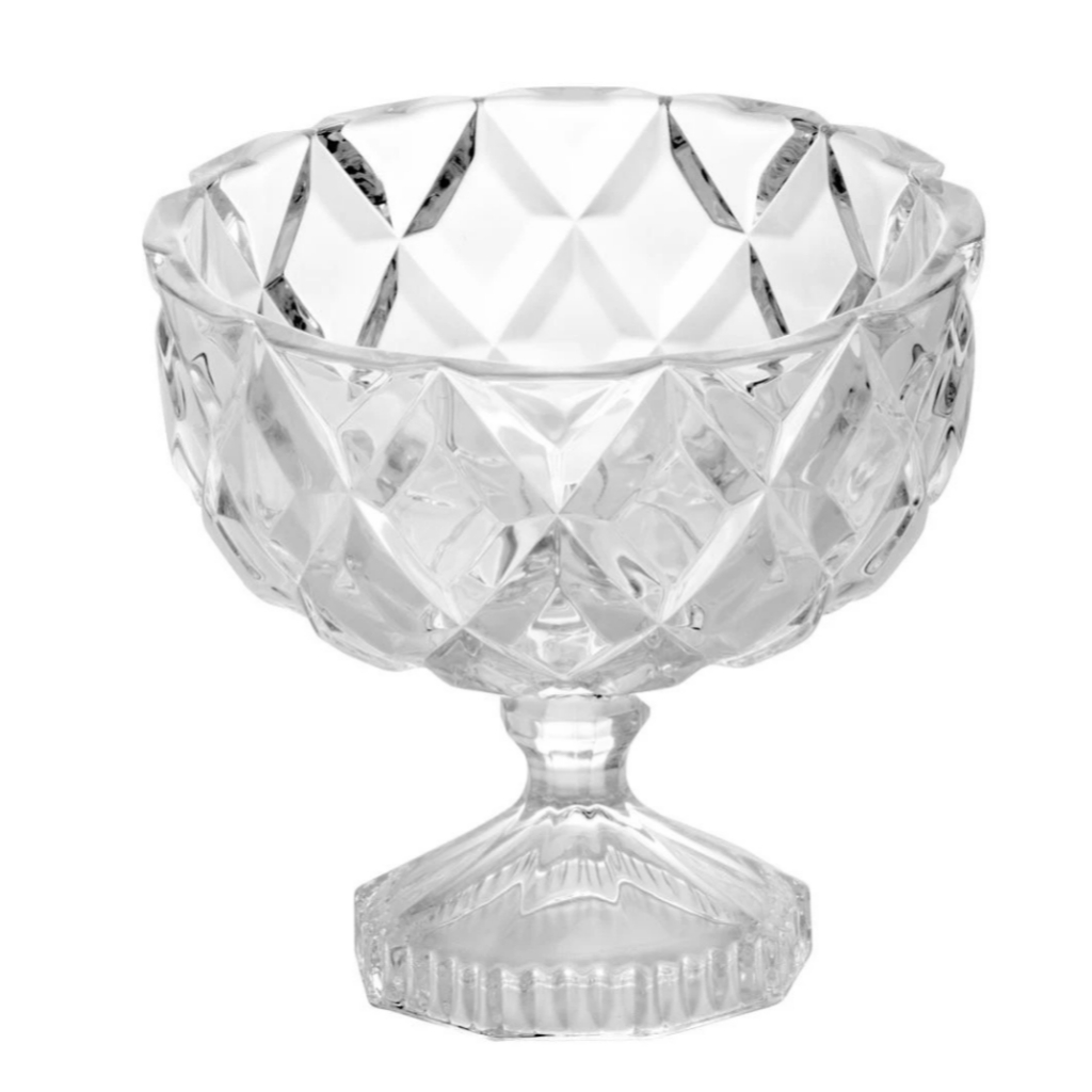 Centro de Mesa de Cristal com Pé Deli Diamond 18cm - Lyor