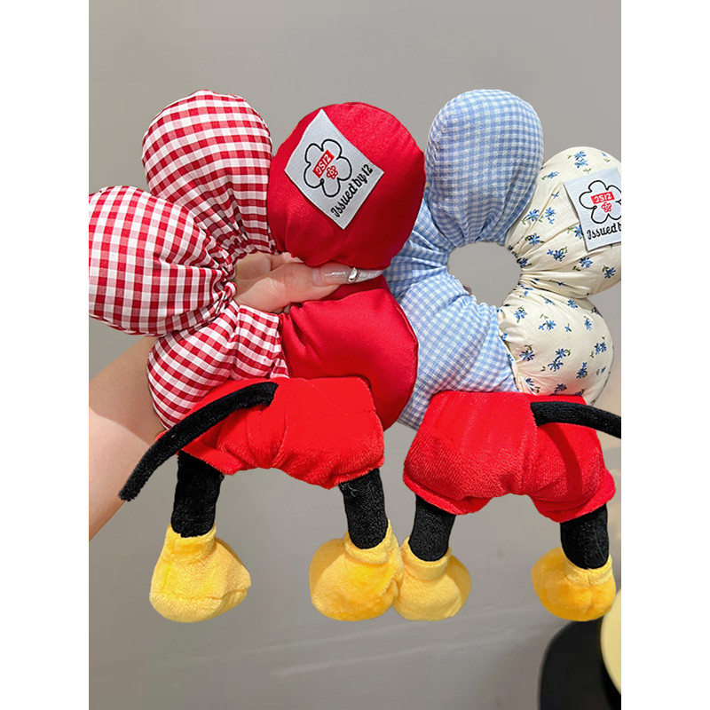 Mickey bunda vermelho bolinhas laço de cabelo feminino outono inverno bola cabeça gravata bonito mickey Mouse crianças l