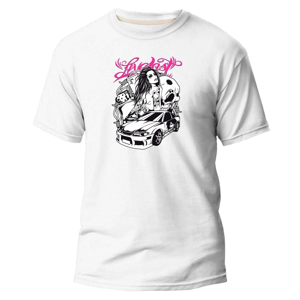 Camiseta Algodão Básica Premium Estampa Digital Fast Car Ned