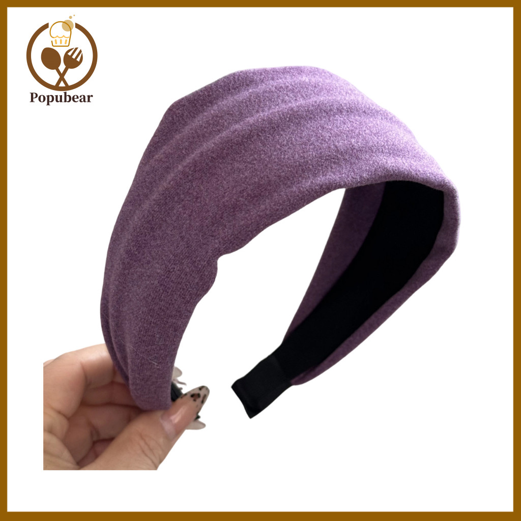 Knitted Winter Headband Wear Wide-brimmed Thick Sponge Soft Fabric Hair Hoop Autumn Warm Versatile Accessory for Women a