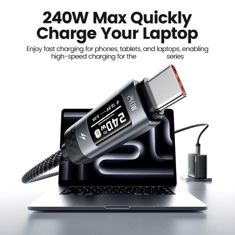 Carregamento USB C Compatível PD3 1 Equipado Display Digital Status Real E Suporte Energia