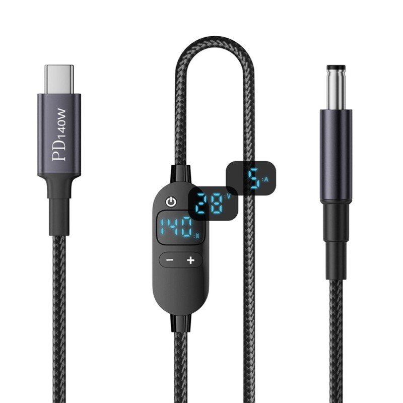 TENB Tensões Ajustáveis DC5 5x2 1mm Para Tipo C Carregadores Conversor Impulso Display Digital Carregamen