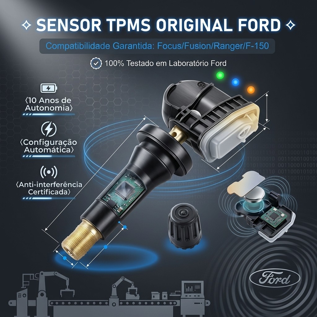 Sensor De Monitoramento Pressão Pneu Ford EB3T-1A180-BB 315mhz Para Focus Fusion Ranger F-150