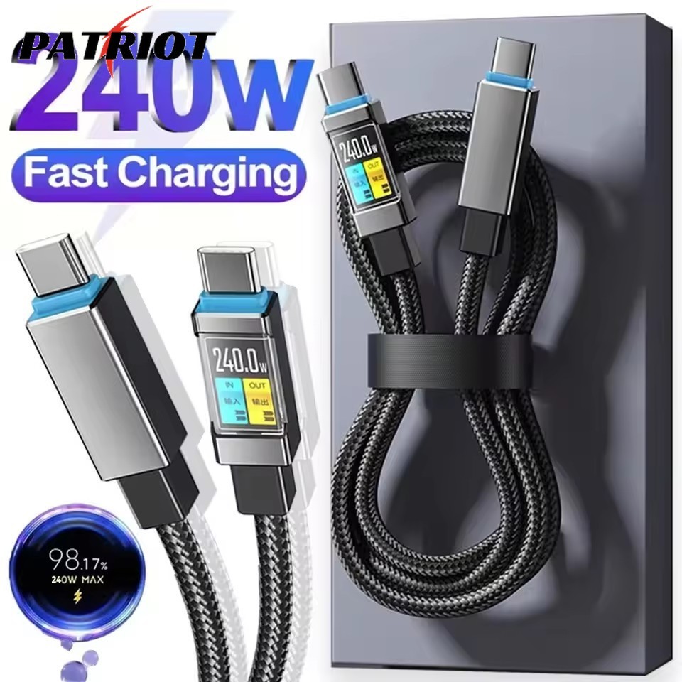 Cabo Duplo Tipo C 240W 5A De Carregamento Rápido , Liga De Alumínio Trançada De Nylon Durável , SCP 3.0 PD240W Compatíve