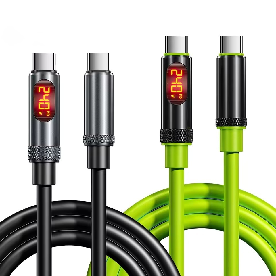 Display LED PD240W USB C Para Cabo iPhone 15 16 Pro 5A De Dados Tipo De Carregamento Rápido