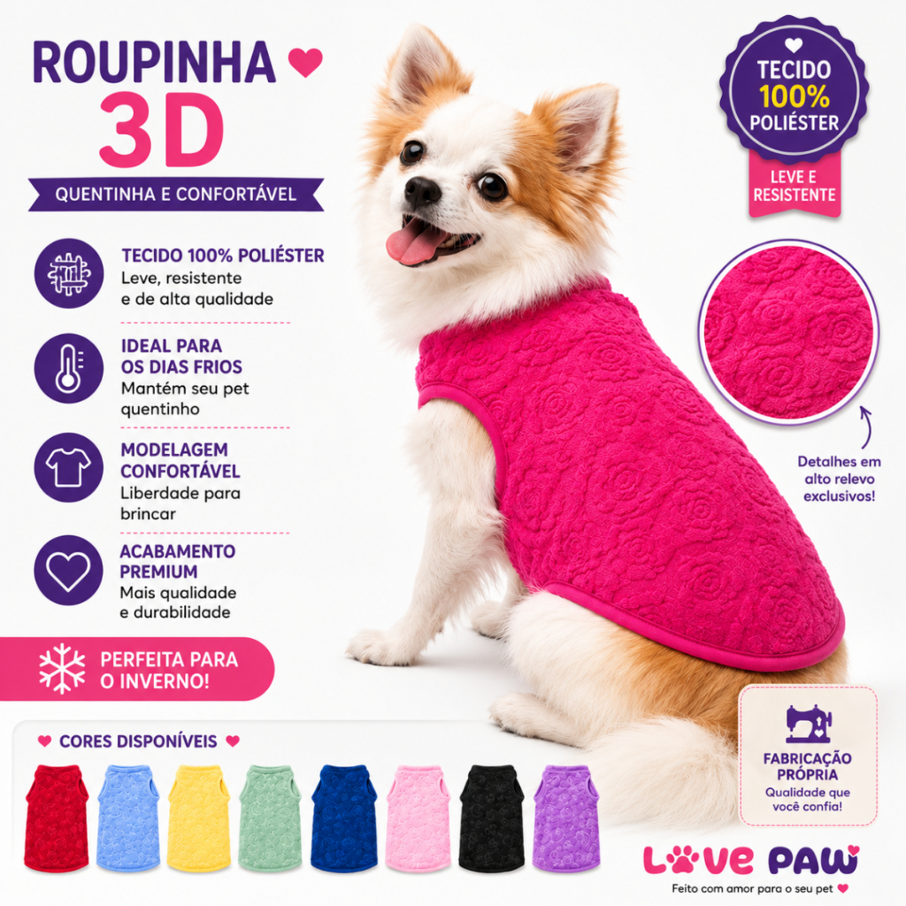 Roupa Suéter Roupinha Vestidinho Para Cachorros E Gatos Micro A Porte Médio Inverno 100% Poliéster