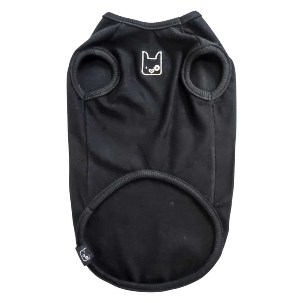 Roupa Roupinha De Verão Para Cachorro Regata Pet Preta basica Leve P XG