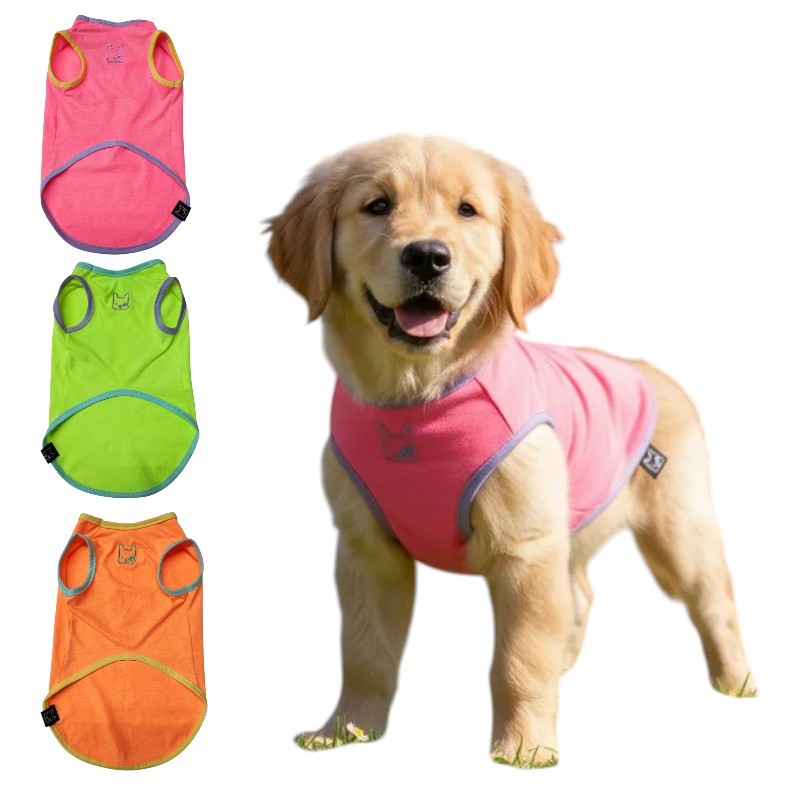 Roupinha Pet Roupa Regata Leve Colorida Cachorro Verão G
