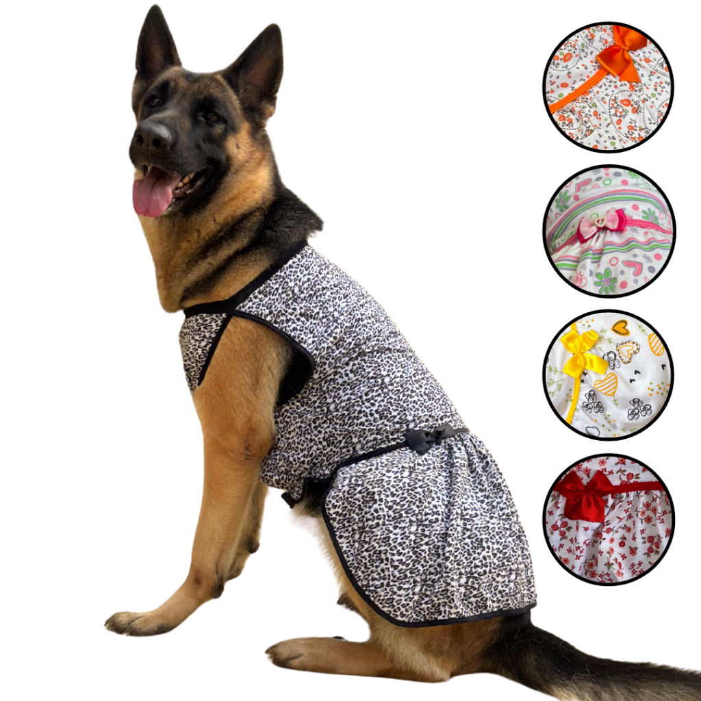 Vestido para Pet Verão Grande Porte - Roupinha pra Cachorro de Porte Pequeno a Grande - Roupa Para Macho e Fêmea