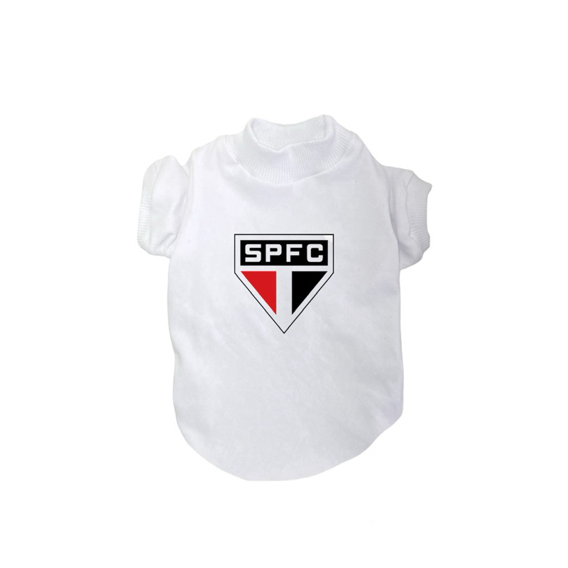 Roupa Pet São Paulo Futebol Time frasca verão algodão cachorro gato pequeno grande porte