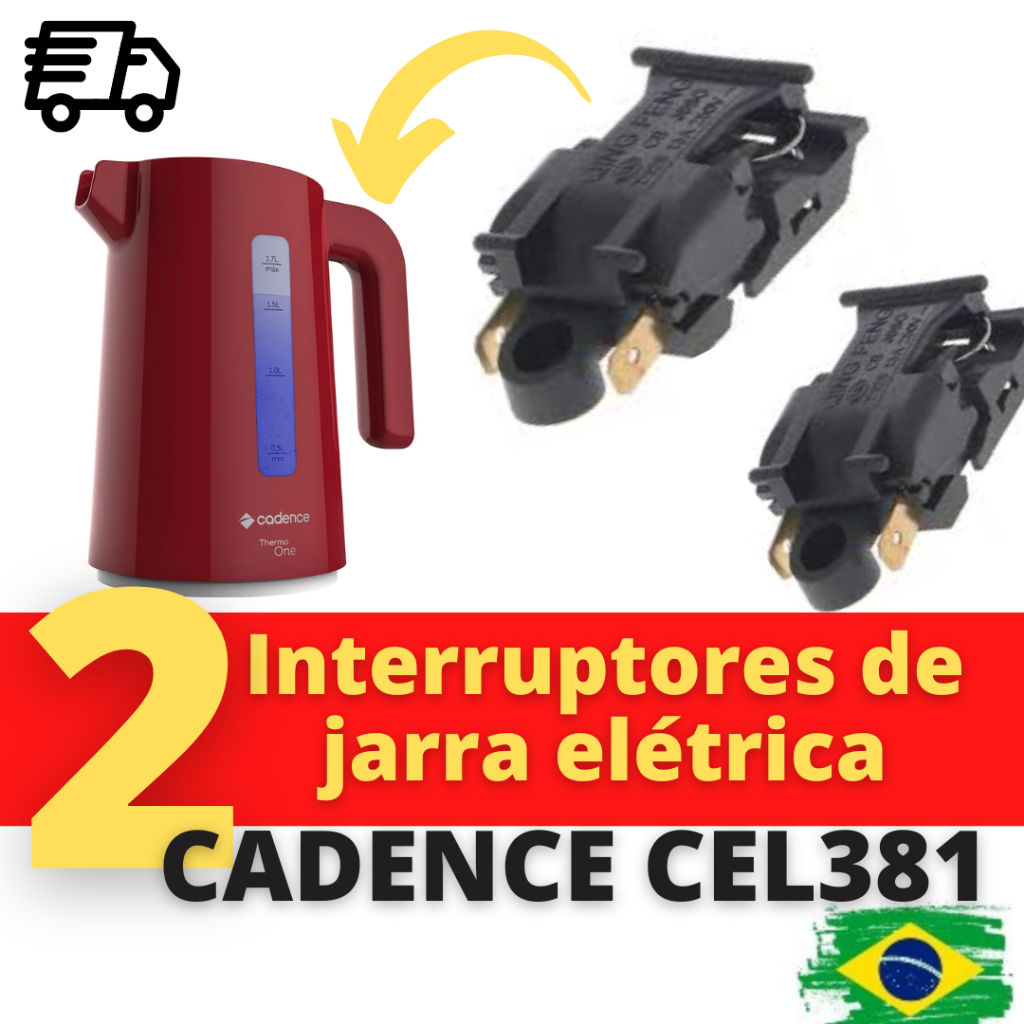 Interruptor Botao Chaleira Jarra Eletrica THERMO ONE CADENCE CEL381 VERMELHA (02 peças)