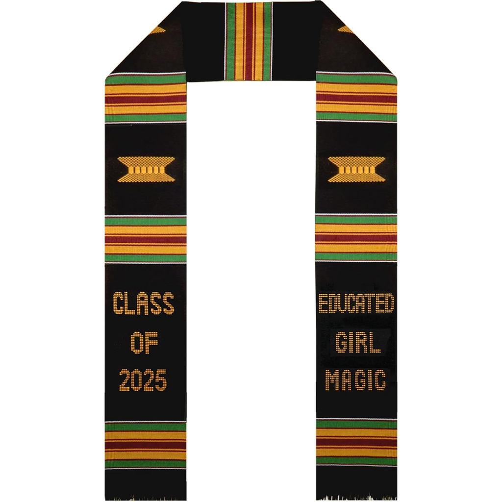 Educated Girl Magic Graduation Stole 2025 | Black Girl Magic Saole | Black Nurse Matter Sash | Kente Stole Class of 2025