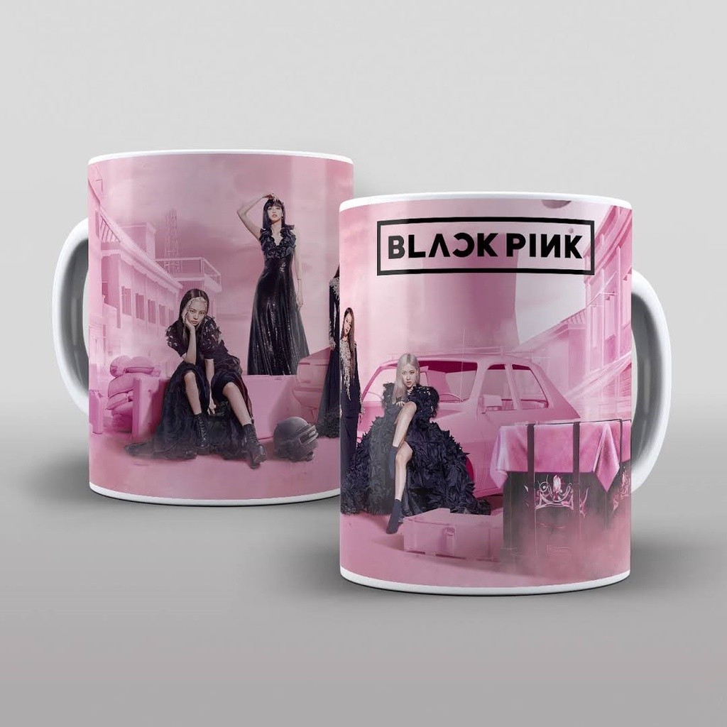 Caneca Branca Bandas Pop Kpop Black Pink Rosa Jisoo Jennie