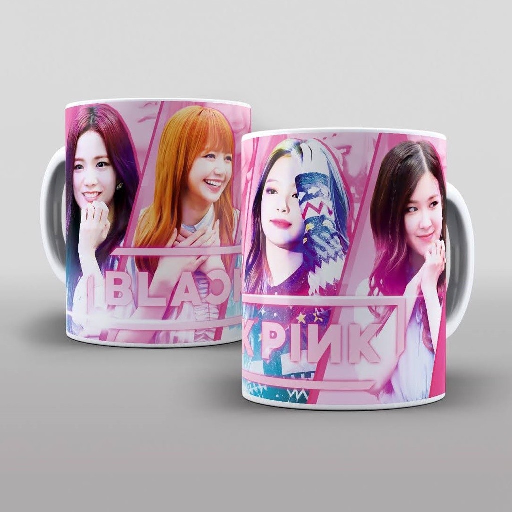 Caneca Branca Rosé Pop Kpop Black Pink Rosa Jisoo Jennie