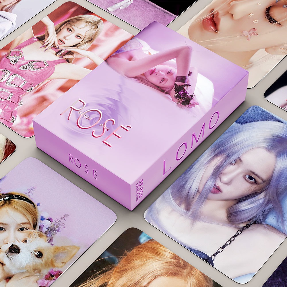 55pcs/set ROSE -R-  SOLO Album BLACK-PINK Photocards Gone On The Ground Lomo Cards Black Pink Kpop Postcards New Arrivals