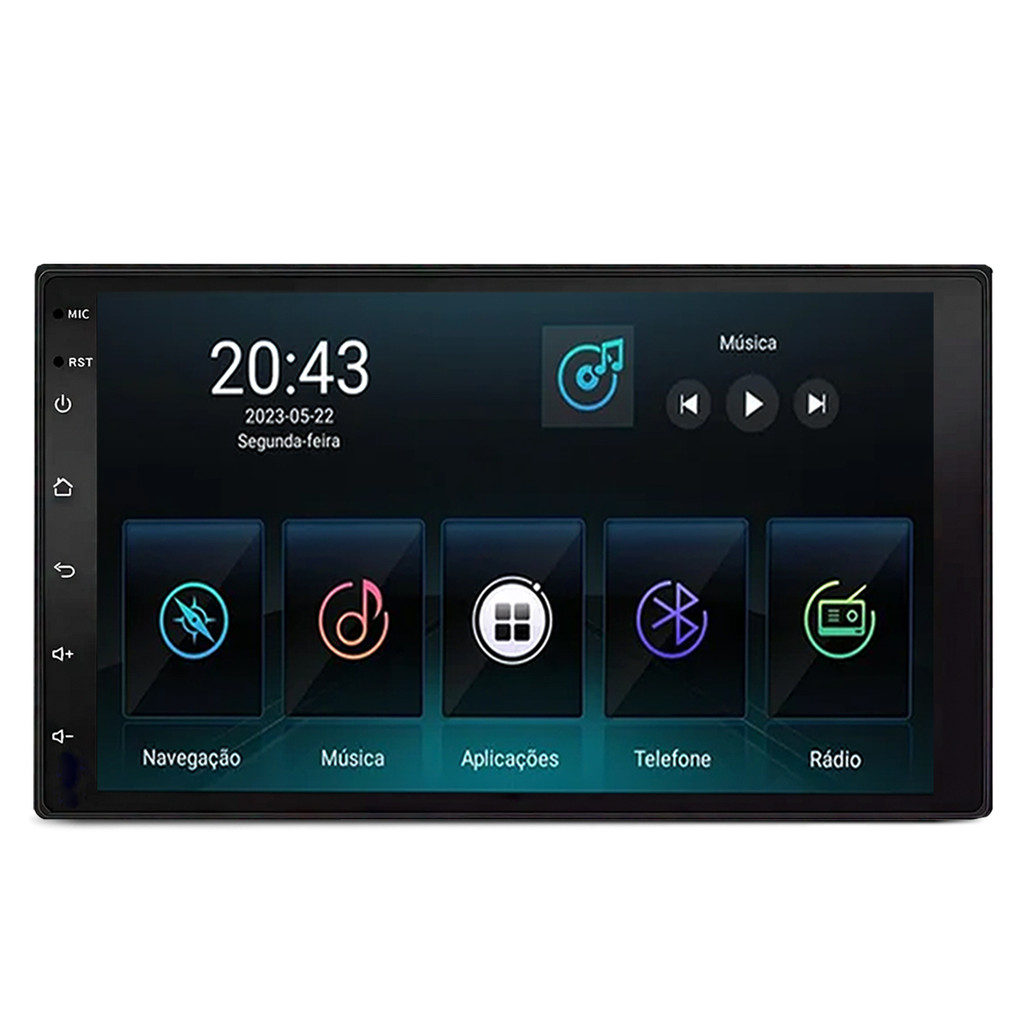 Central Multimídia Android 7 Polegadas Carplay Android Auto BT USB 2gb Ram
