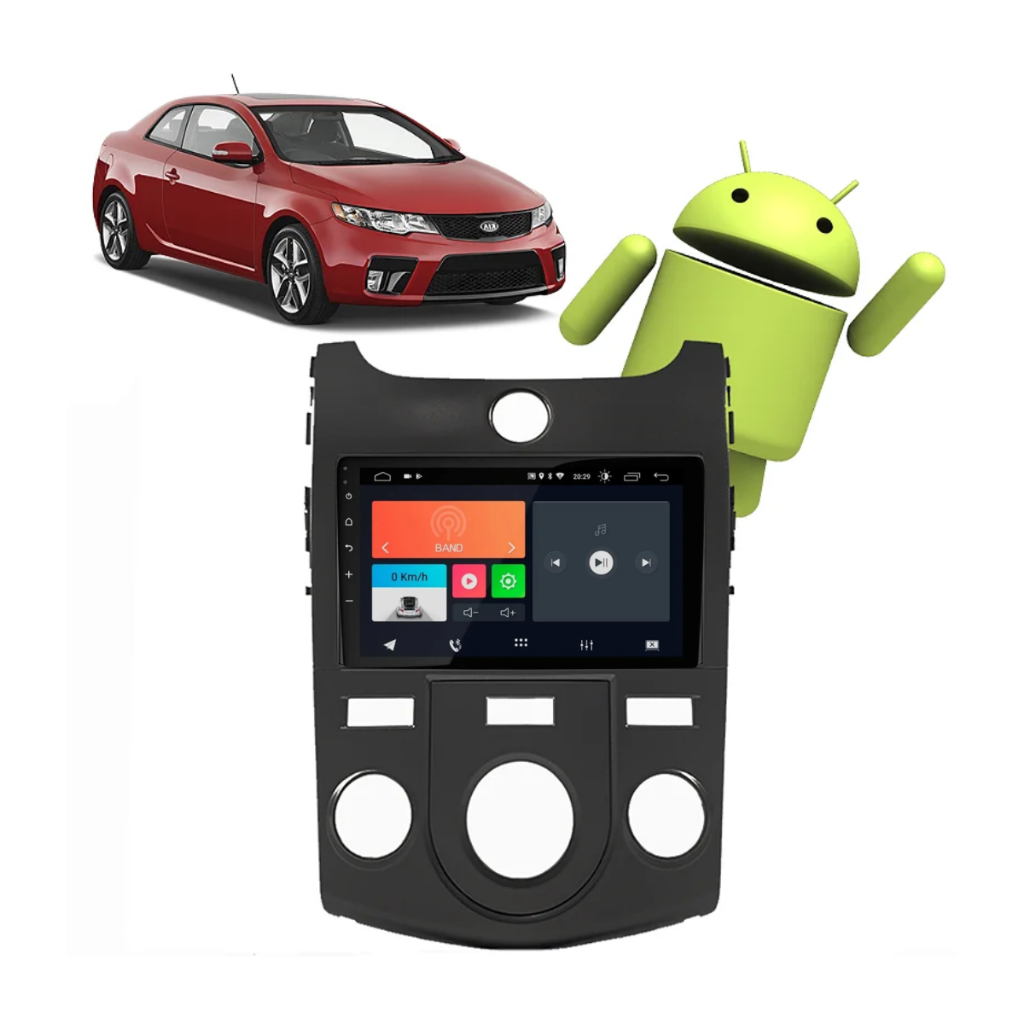 Central Multimídia Faaftech FT-MM-AND9 Kia Cerato 2009-2013 Android 2GB RAM 16GB GPS Bluetooth USB Tela IPS 9
