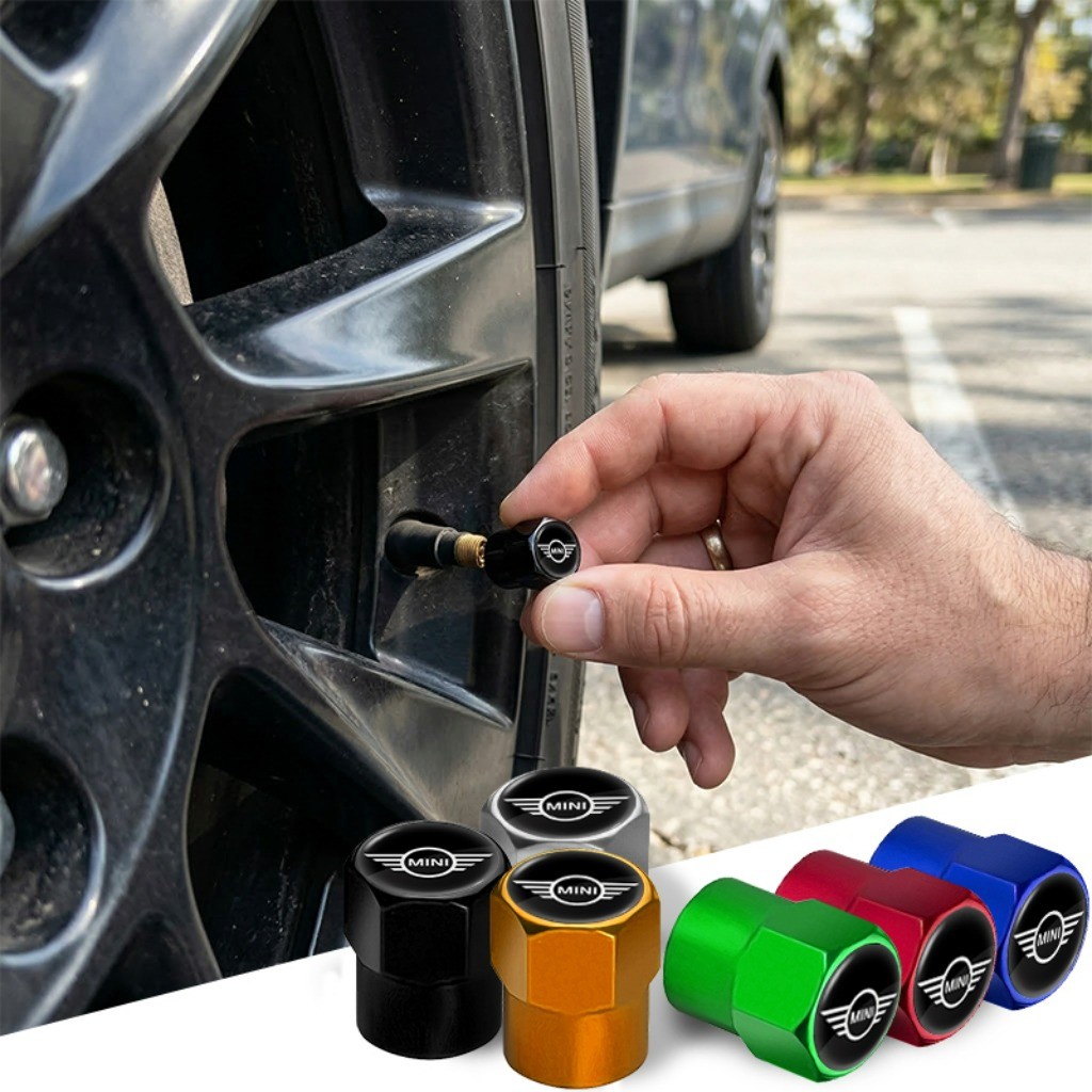 Kit com 4 Liga de Alumínio Tampa de Válvula de Pneu Bico de Pneu Acessórios Automotivos For Mini Cooper One Countryman