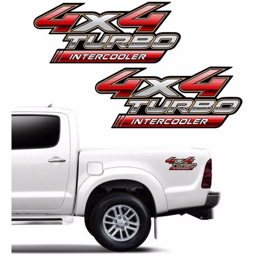 Adesivos Emblema Toyota Hilux Turbo Intercooler 4x4 - Par