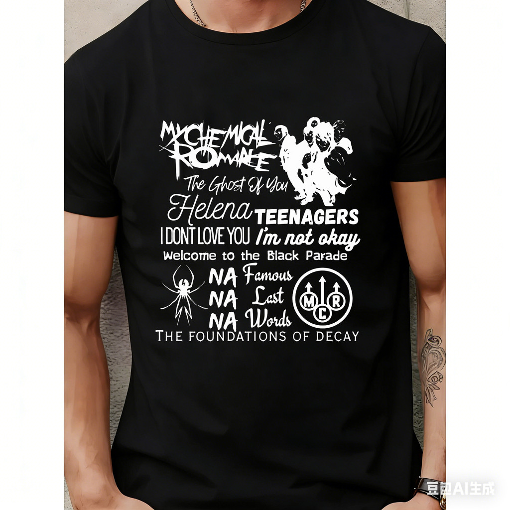 Camiseta My Chemical Romance Branca, Com Tema 