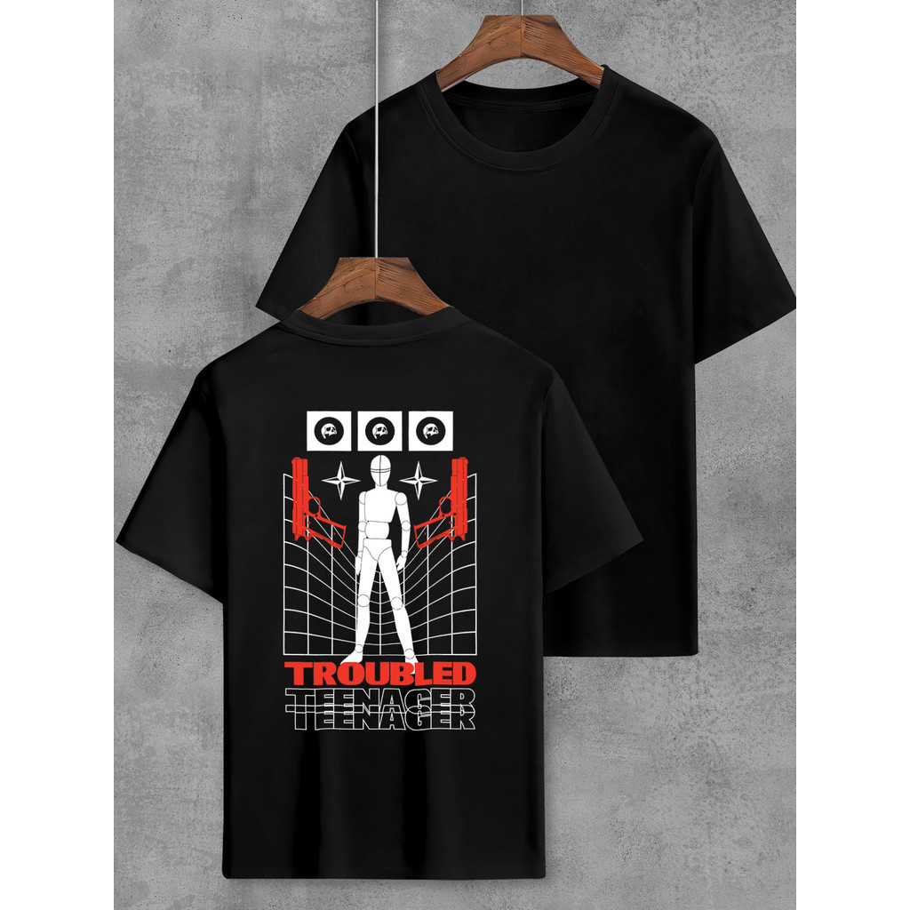 Blusa Camisa Camiseta Oversized Troubled Teenager Algodão Estampada Nas Costas Unissex Urban