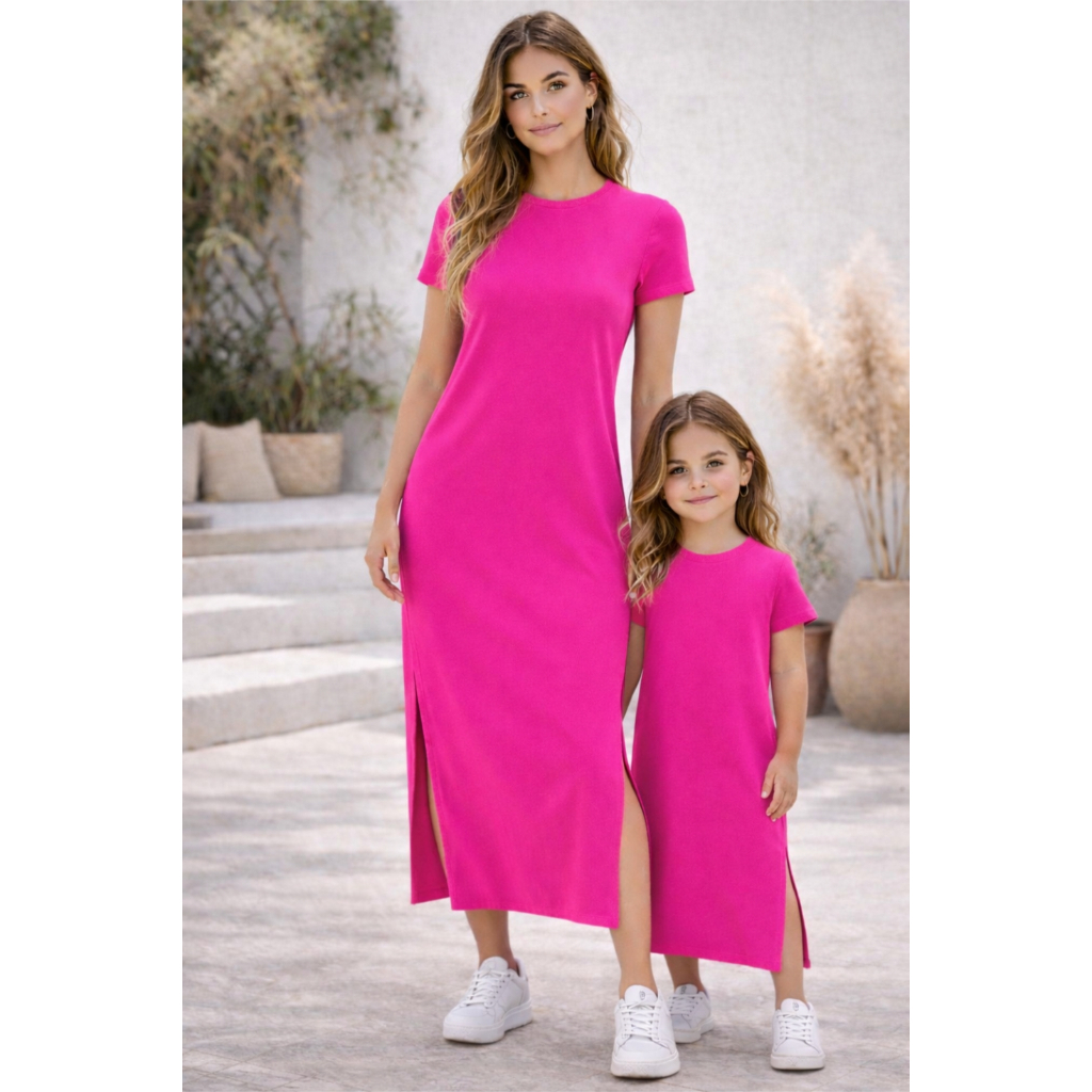Tal Mãe Tal Filha Vestido Pink longo