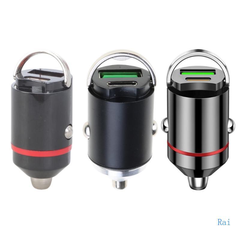 Rai 30W 66W 100W USB C Carregadores Carro Adaptador Isqueiros Carregamento Rápido 2 Portas PD3 0 Type