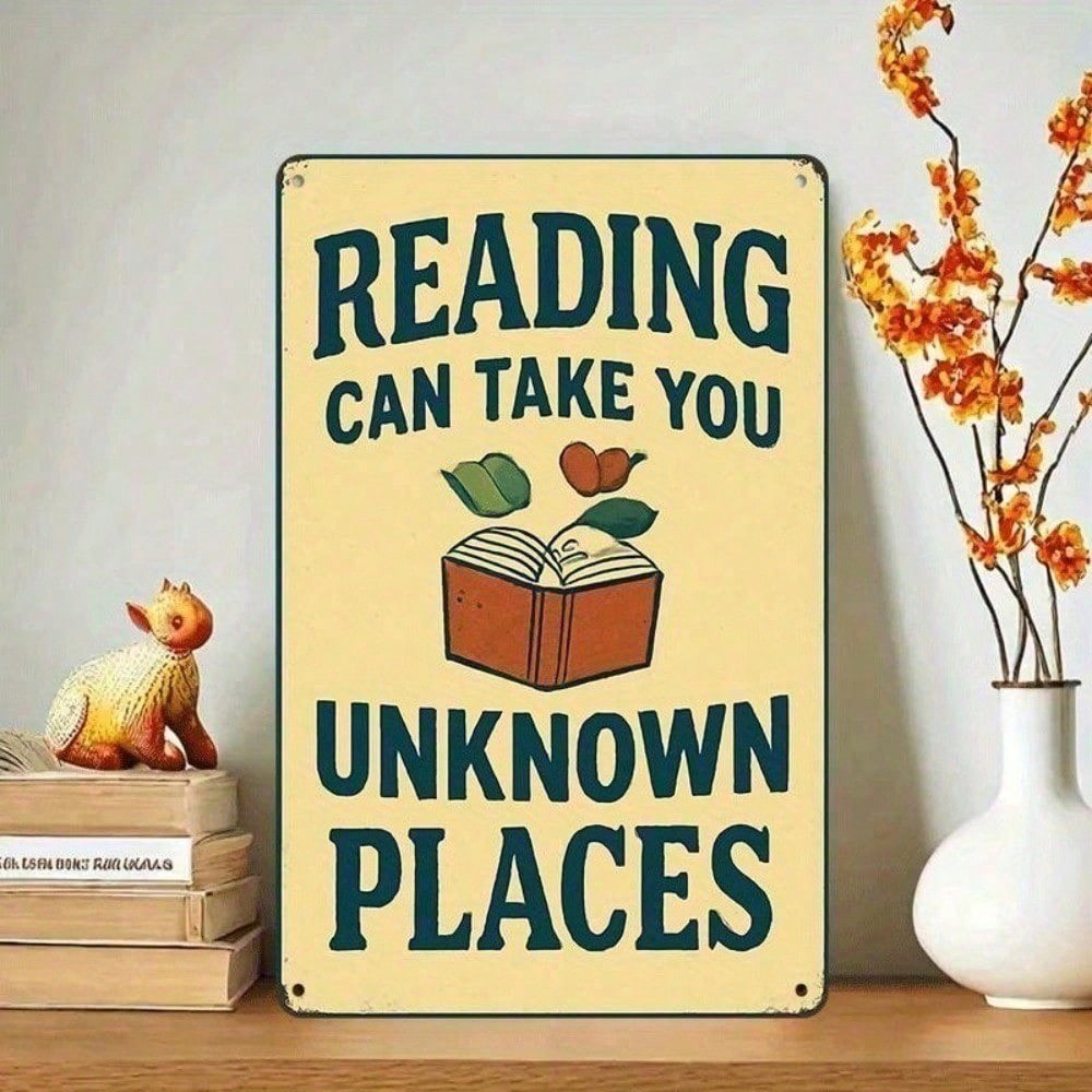 Livros CIFbuy Take You To U Sinal De Parede Retro Biblioteca Decoração Presente