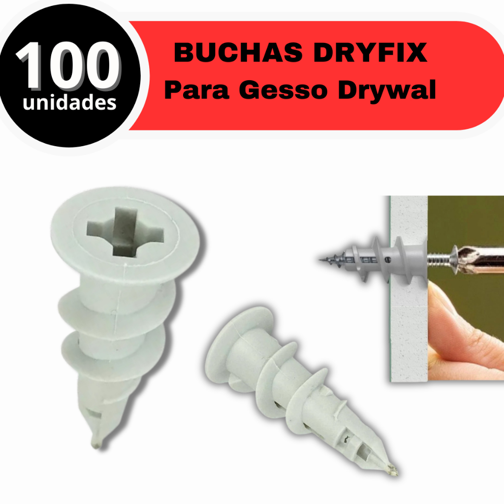 100 Bucha Para Gesso Sfor Dry Fix Acartonado  -  100 unidades