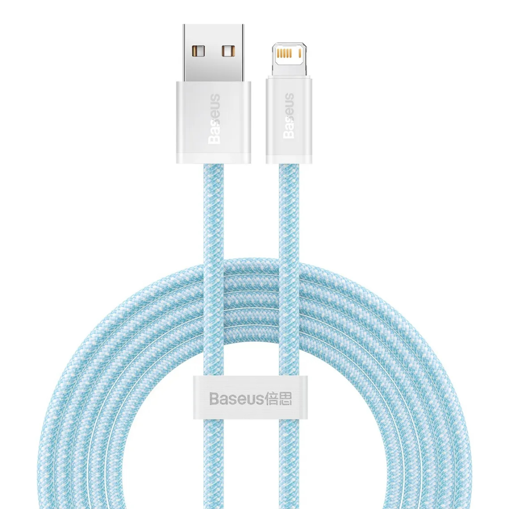 Cabo Usb P/ Lightning Baseus Dynamic Fast Charging 2m 2.4a - Azul Celeste