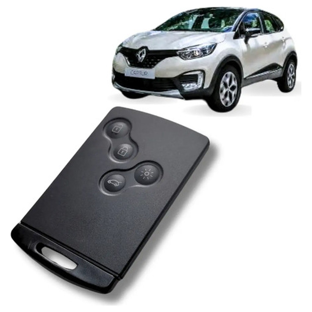 Chave Completa Cartão Renault Captur 2017 2018 2019 2020 2021 Chip 4A Presença Keyless 433MHz