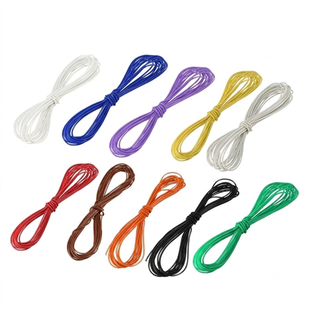 Kit 6 Cabinhos de 1 Metro 30AWG Coloridos Wire Wrap - 6 Cores Diferentes Bem Fino