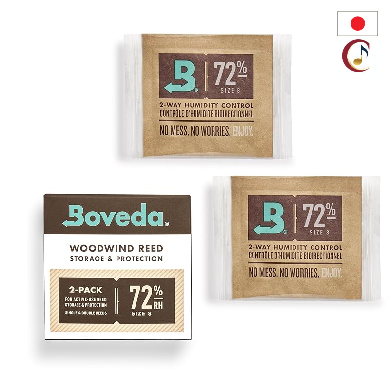Boveda 72% RH Two-Way Humidity Control Packs for Woodwind Reeds, Size 8, 2-Pack – Individually Wrapped Reed Humidifiers