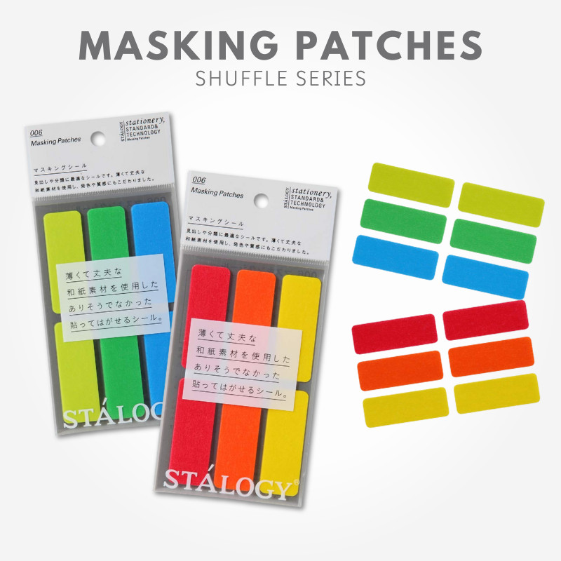 STALOGY Masking Labels Shuffle Series Sticky Notes