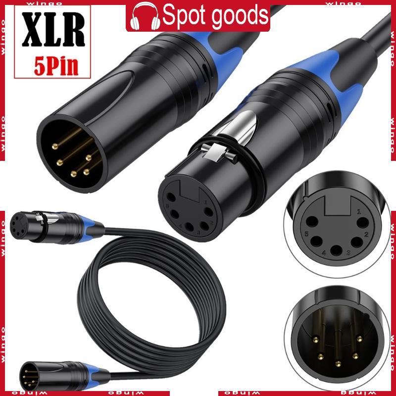 WIN 5pin XLR Para Fêmea DMX512 Amplificador Áudio Console Mixagem Linha Conexão Gravação Estúdio