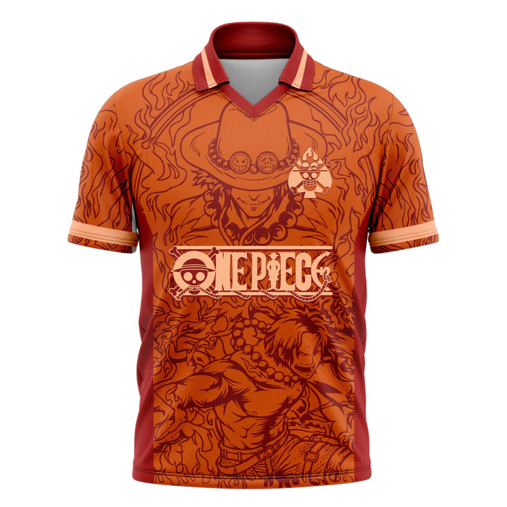 Camiseta One Piece Uniforme Portgas D. Ace Cosplay Anime Dry Fit Masculina Feminina Infantil Plus Size Unissex