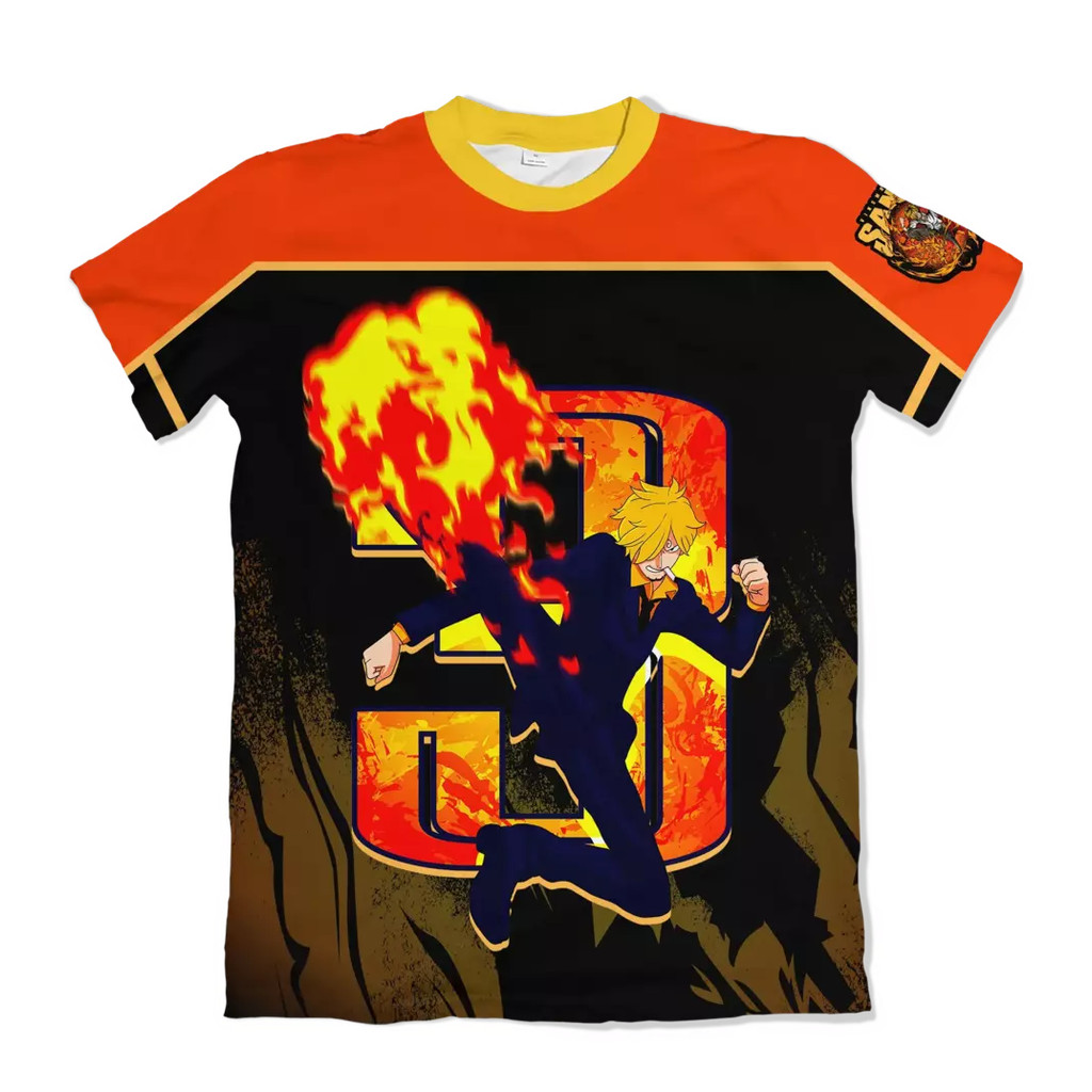 Camiseta One Piece Uniforme Sanji RetroMesh Cosplay Anime Dry Fit Masculina Feminina Infantil Plus Size Unissex