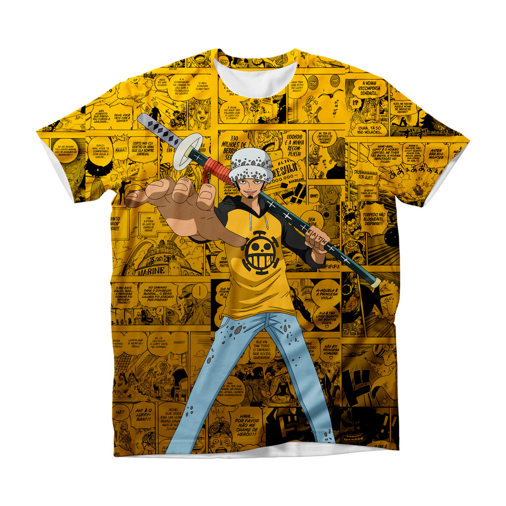 Camiseta One Piece Trafalgar Anime Dry Fit Masculina Feminina Infantil Plus Size Unissex