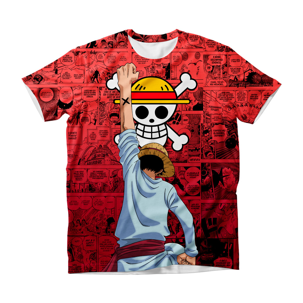 Camiseta One Piece Luffy Alabasta Anime Dry Fit Masculina Feminina Infantil Plus Size Unissex