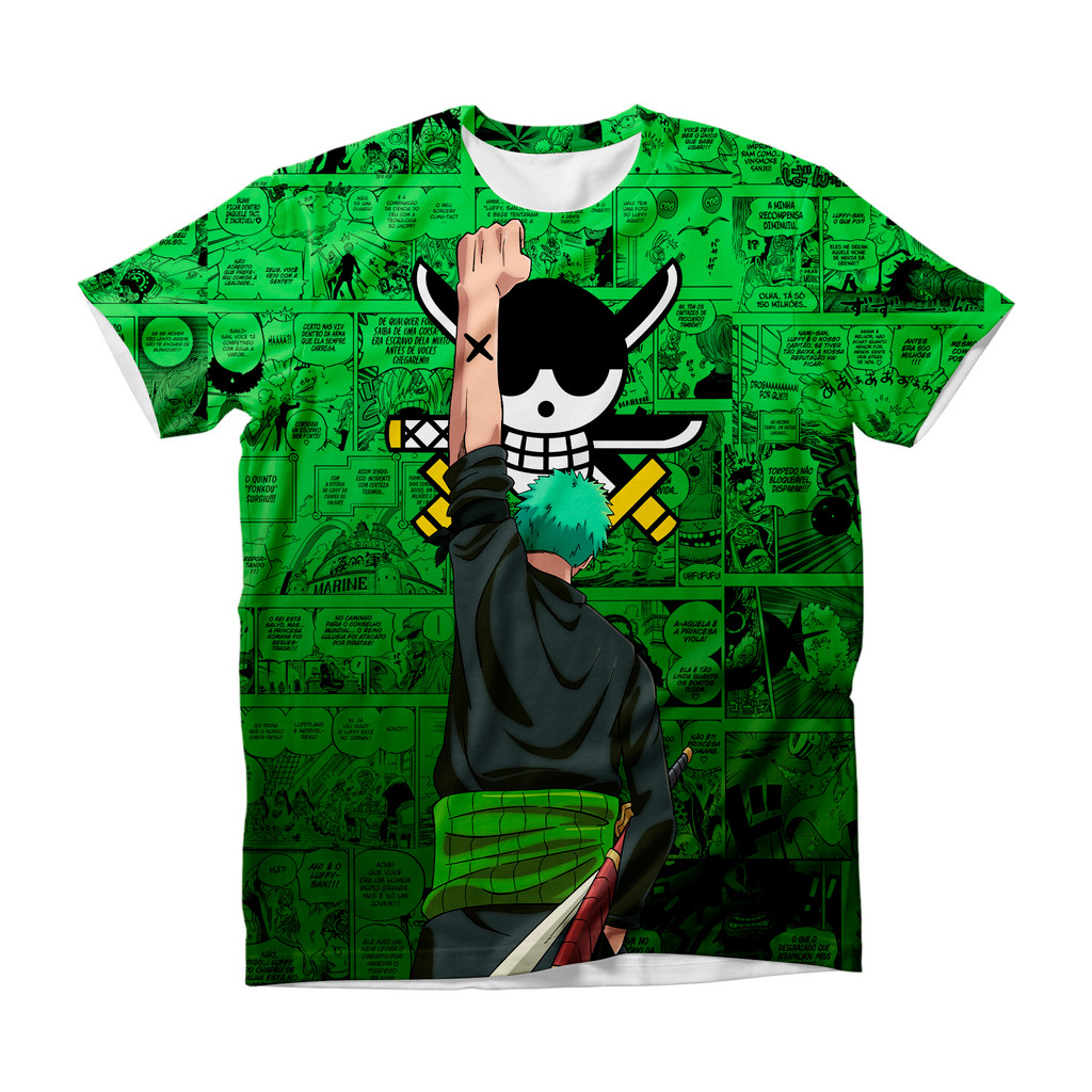 Camiseta One Piece Zoro Alabasta Anime Dry Fit Masculina Feminina Infantil Plus Size Unissex