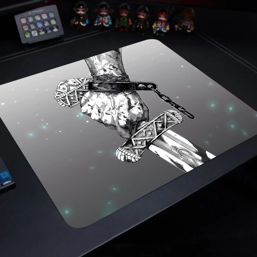 mouse pad De Borracha Com design Pintado À Mão Padrão De Espada Viking . Bloco De Jogos HYBXAXC Almofada De Mesa Para Co