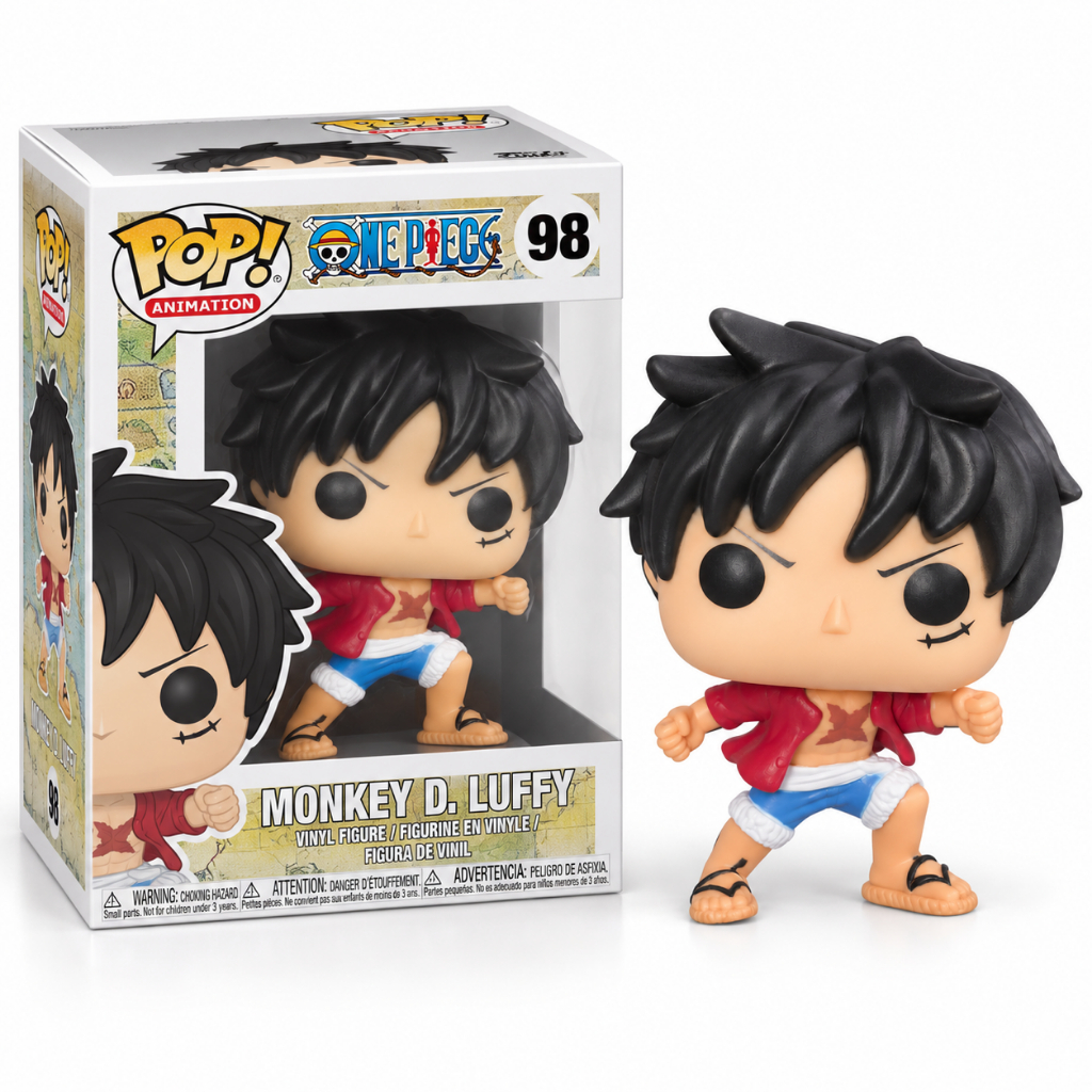 Boneco Luffy Colecionável One Piece com Caixa Miniatura Anime Pirata Geek Presente Decoração