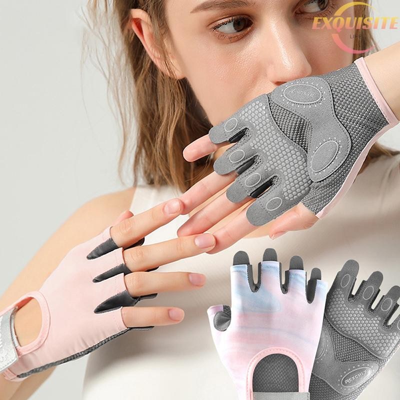[EL] Luvas De Meio Dedo Fitness Para Homens E Mulheres , Espessamento De Palma , Absorção De Choque , Treinamento De Bar