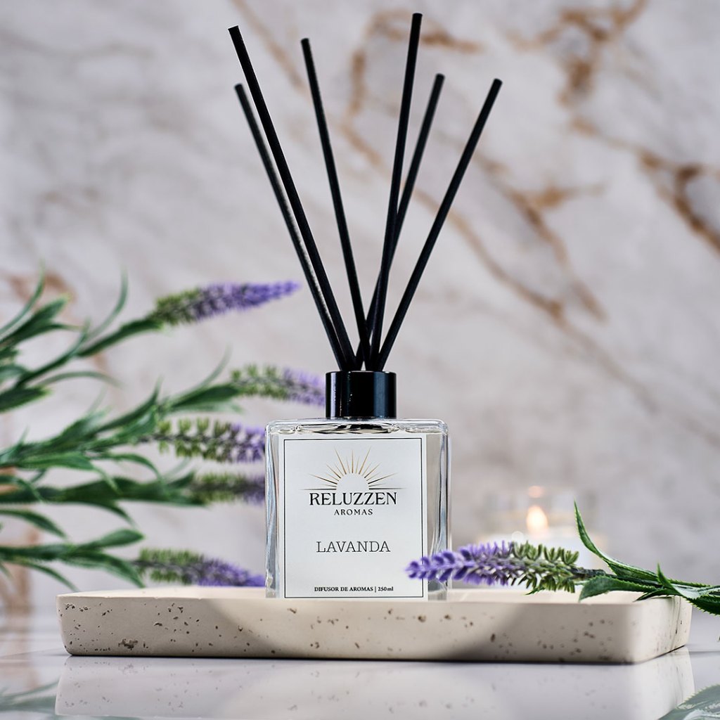 Difusor de Ambiente com Varetas Lavanda 250ml Aromatizador Essência Premium