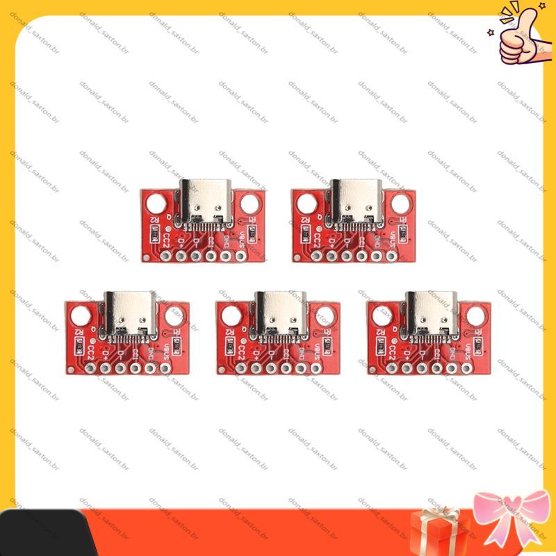[Rápido D] 5 Pçs/Lote USB Tipo-C Breakout Board Serial Básico Conector Fêmea Placa Conversora PCB