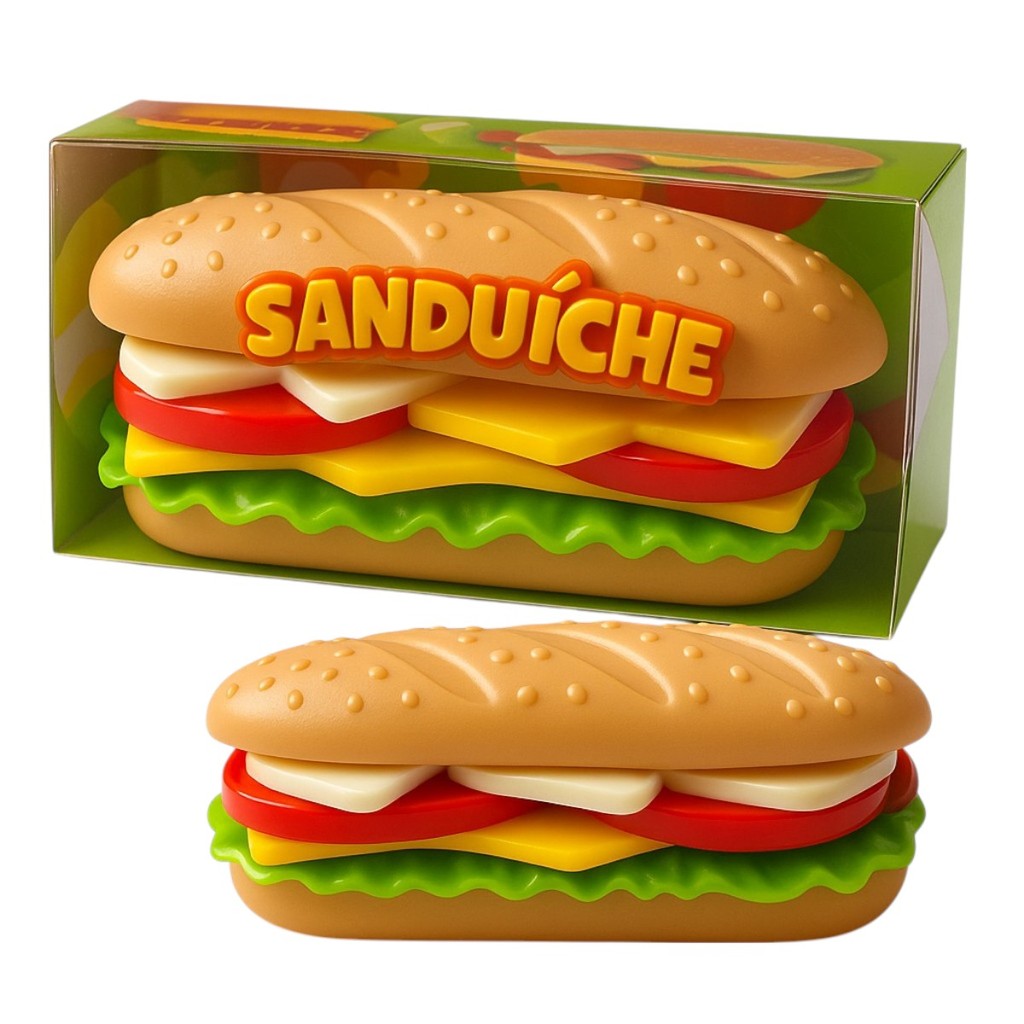 Brinquedo Mini Sanduíche Monta E Desmonta Fast Food Lanchinho